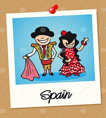 Spain Travel Polaroid People Stock Vector - Illustration of frame ...