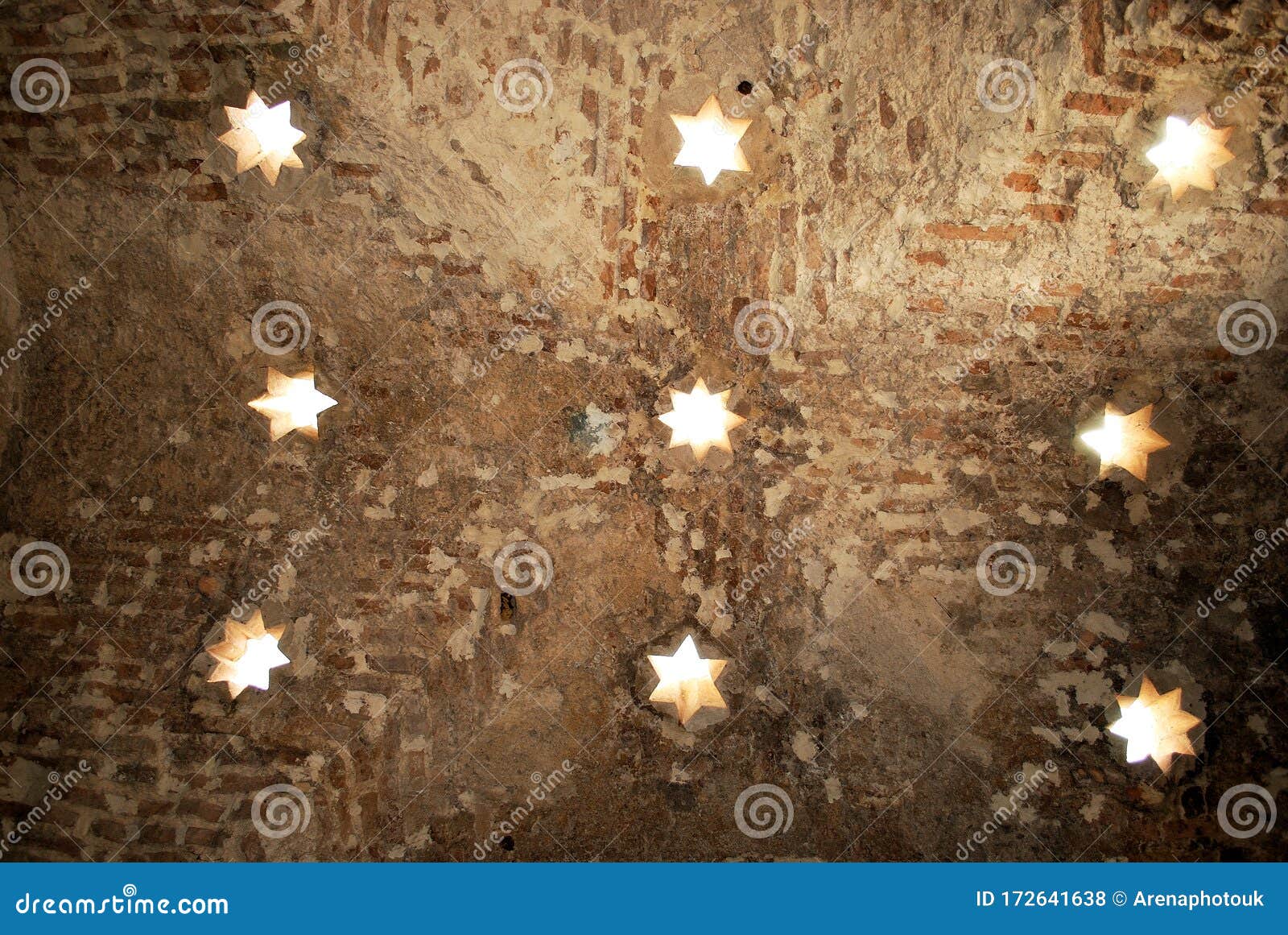 ceiling detail inside the arab baths, jerez de la frontera, spain.