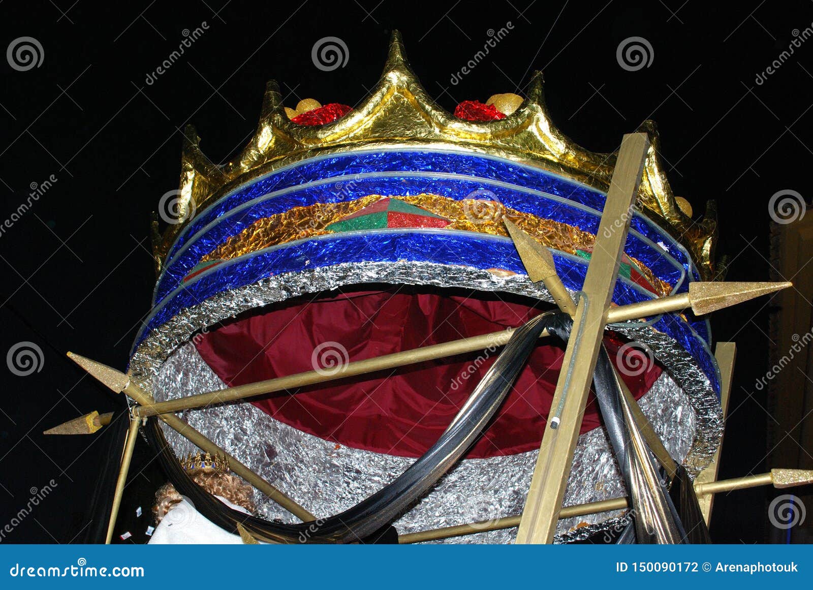 crown atop melchors float, la cala de mijas, spain.