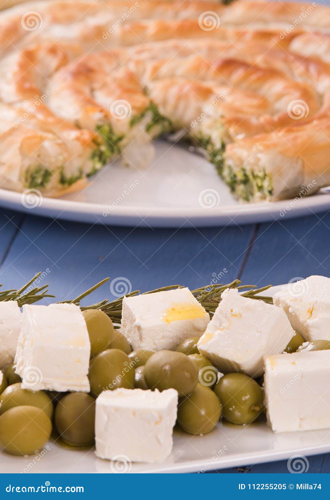 Greek spinach pie. stock image. Image of dinner, feta - 112255205
