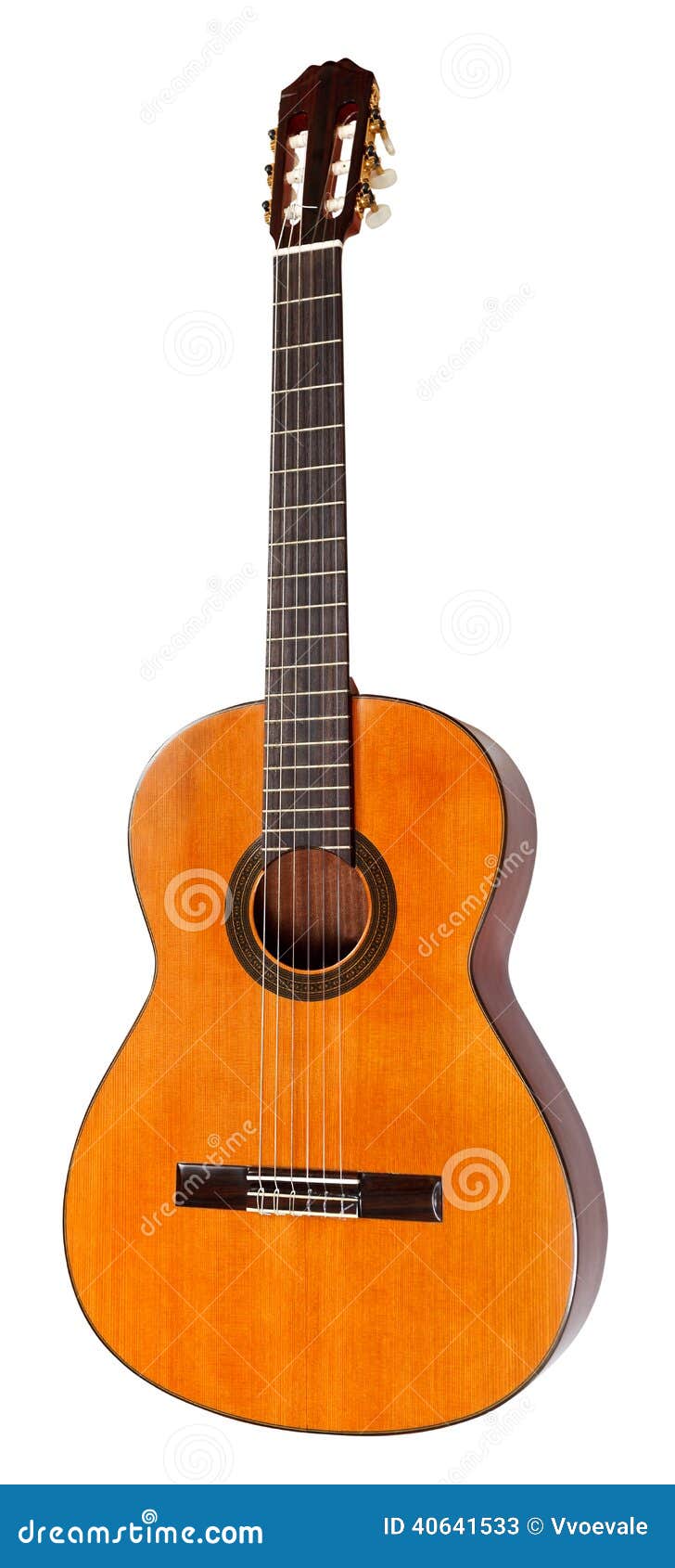 spanish acoustic guitar  on white