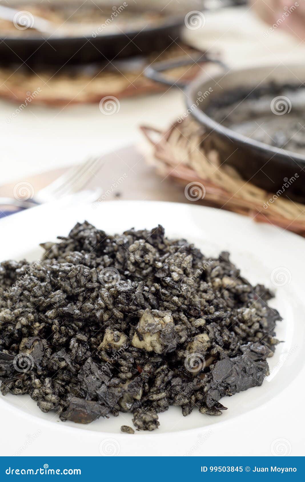 spanish arroz negro or black paella