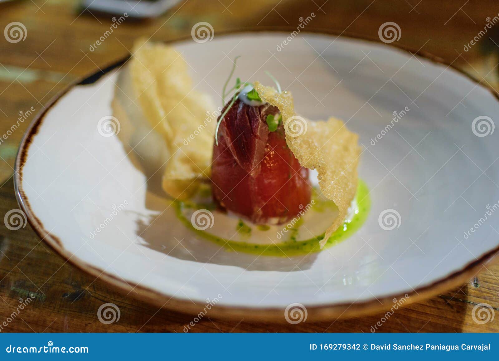 Spanish Bluefin Tuna Tapa of the Mediterranean Stock Photo Image of