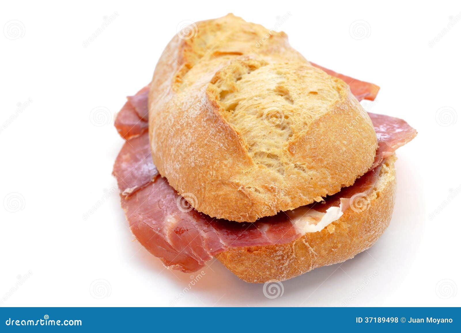 spanish bocadillo de jamon serrano, a serrano ham sandwich