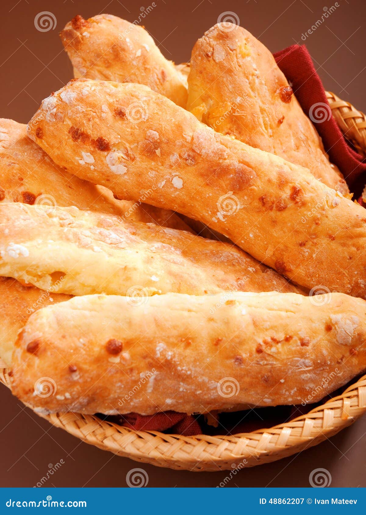 Spanish Bread with Yellow Cheese Stock Image Image of still, baked