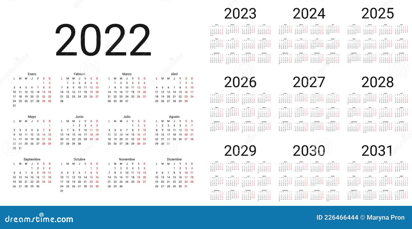 spanish calendar 2022 2023 2024 2025 2026 2027 2028 2029 2030 2031 years.  . simple template