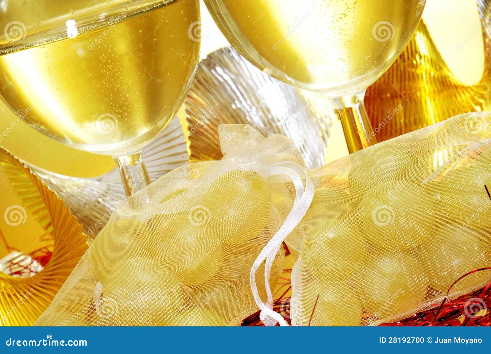 Spanish Cava and the Twelve Grapes of Luck Stock Photo Image of merry