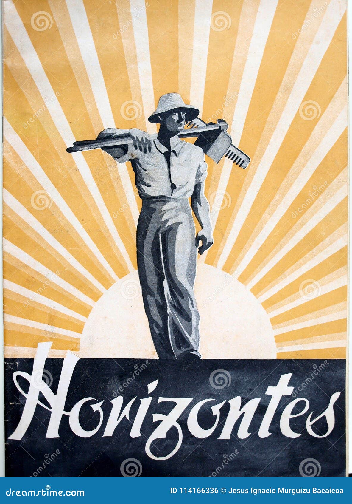 spanish civil war. cover of the francoist magazine horizons.