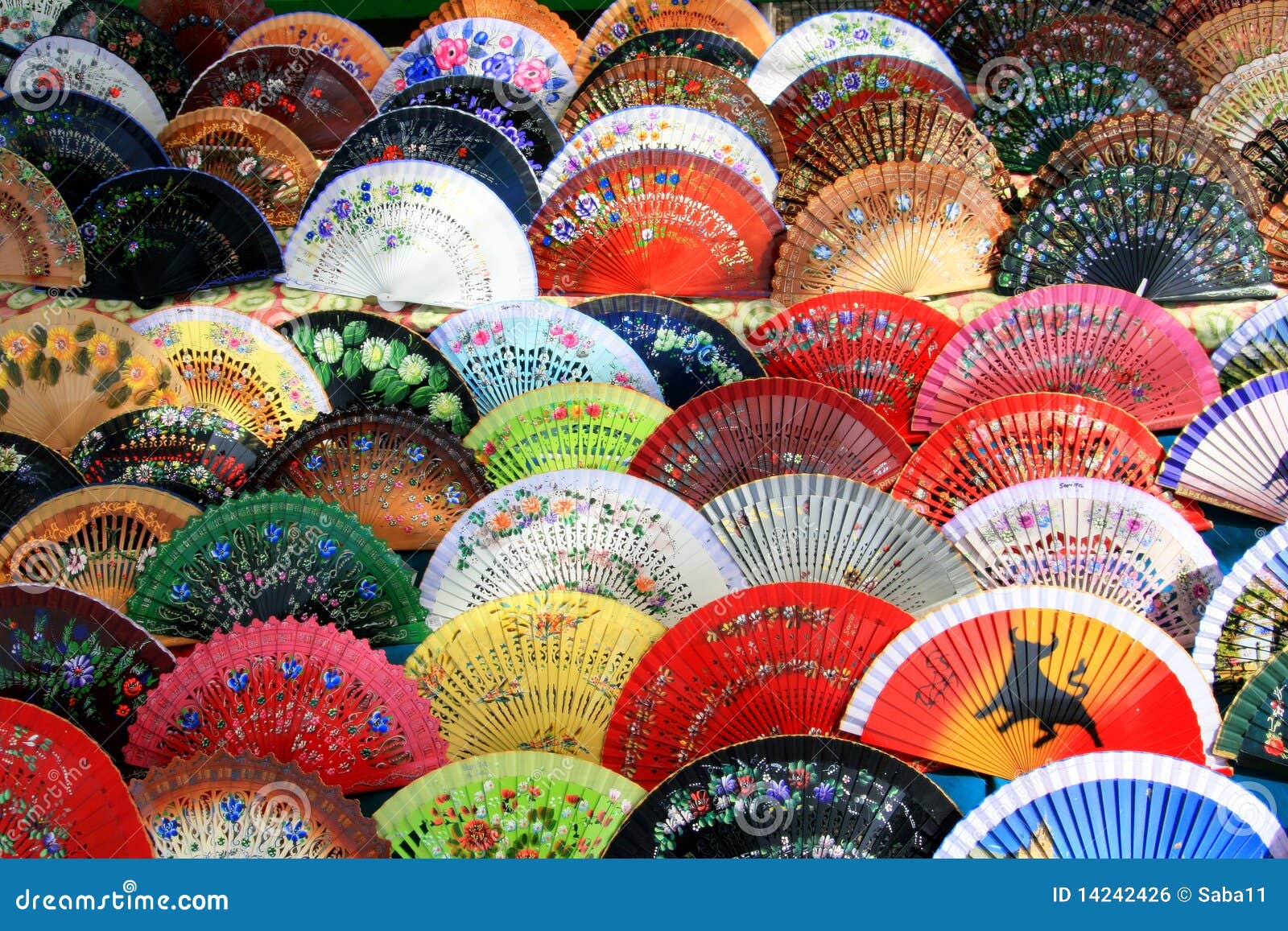spanish colorful fan background, andalusia, spain