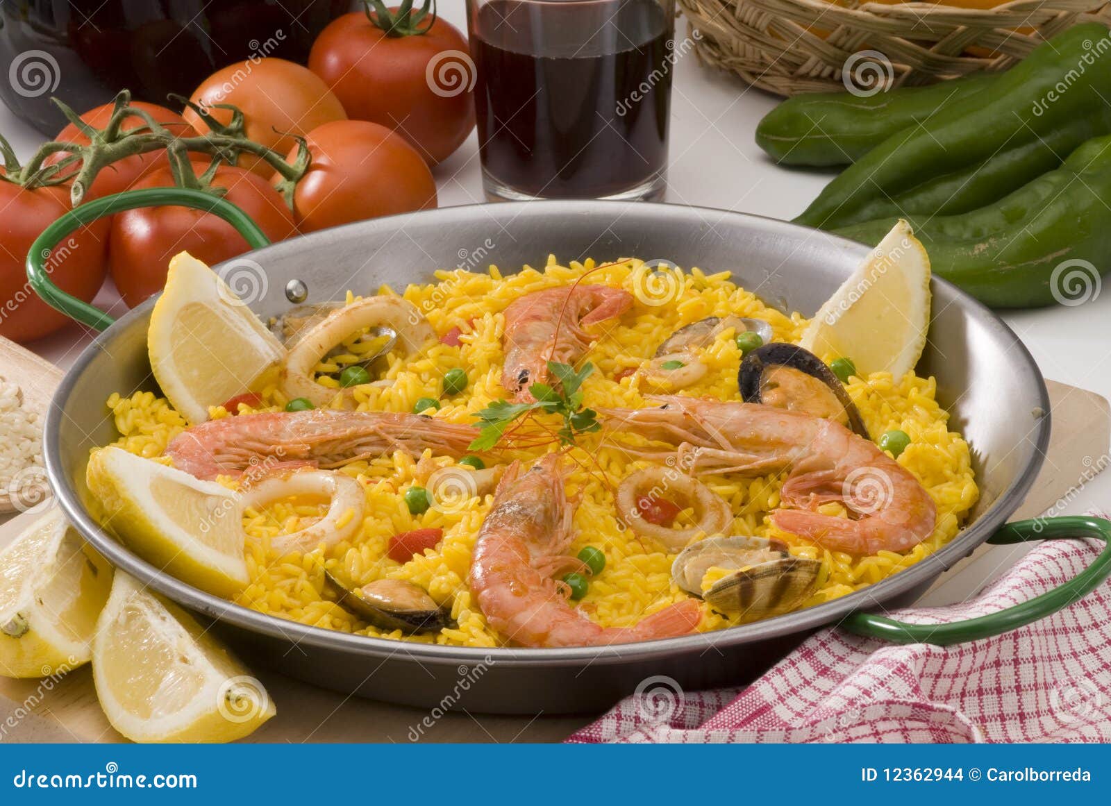 Spanish Cuisine. Paella. Spanish Rice. Stock Photo Image of cooked