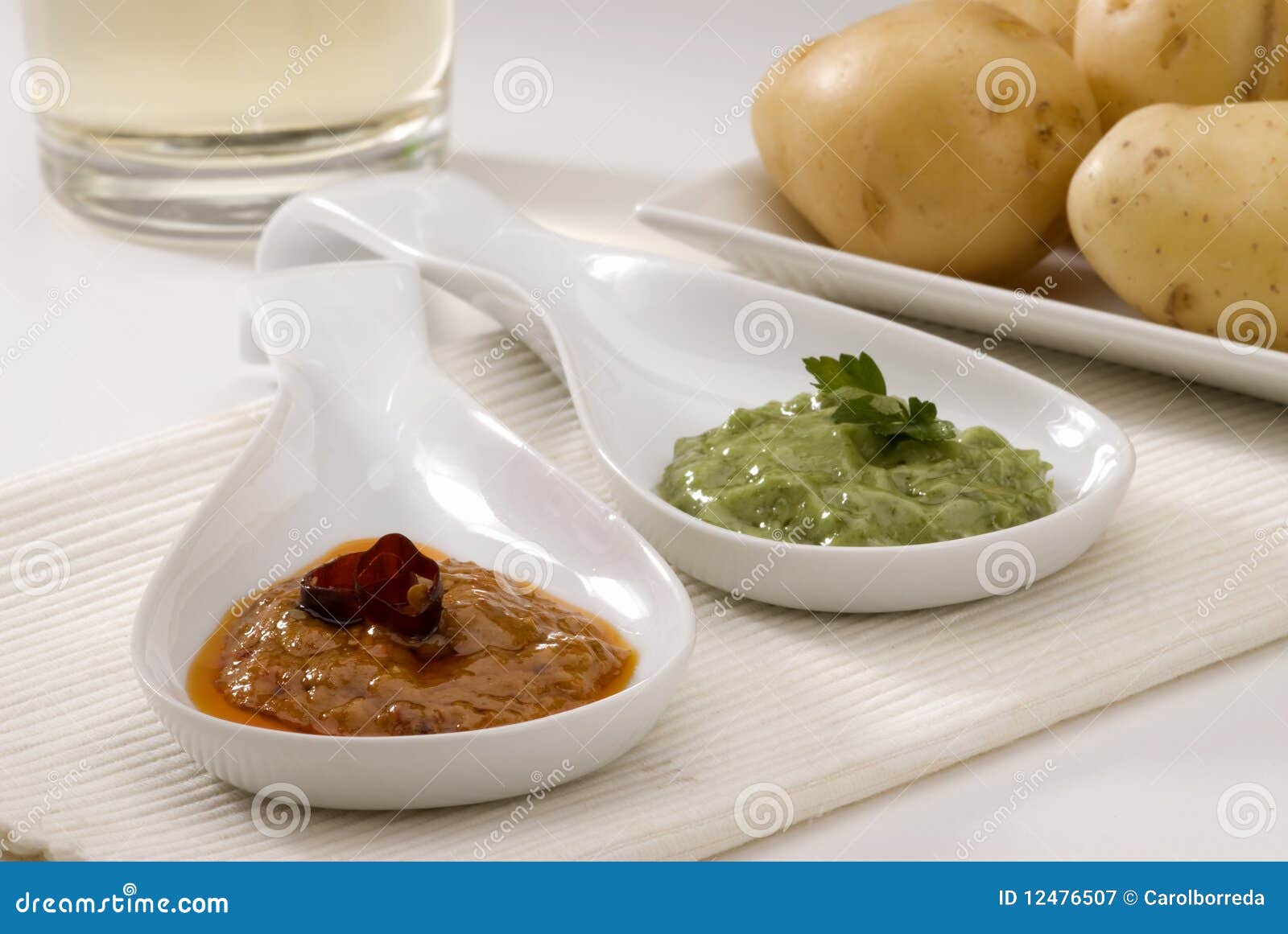 Spanish Cuisine. Red and Green Mojo Sauce. Stock Image Image of