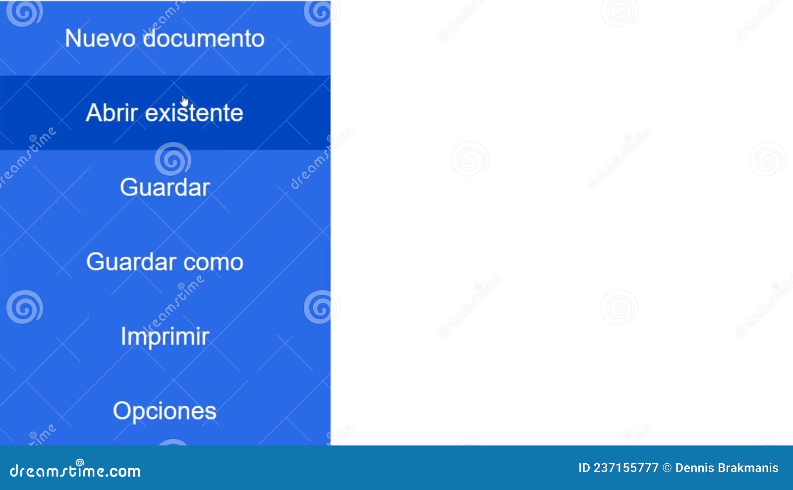 Spanish. Cursor Slides Over and Clicks New Document Stock Video Video