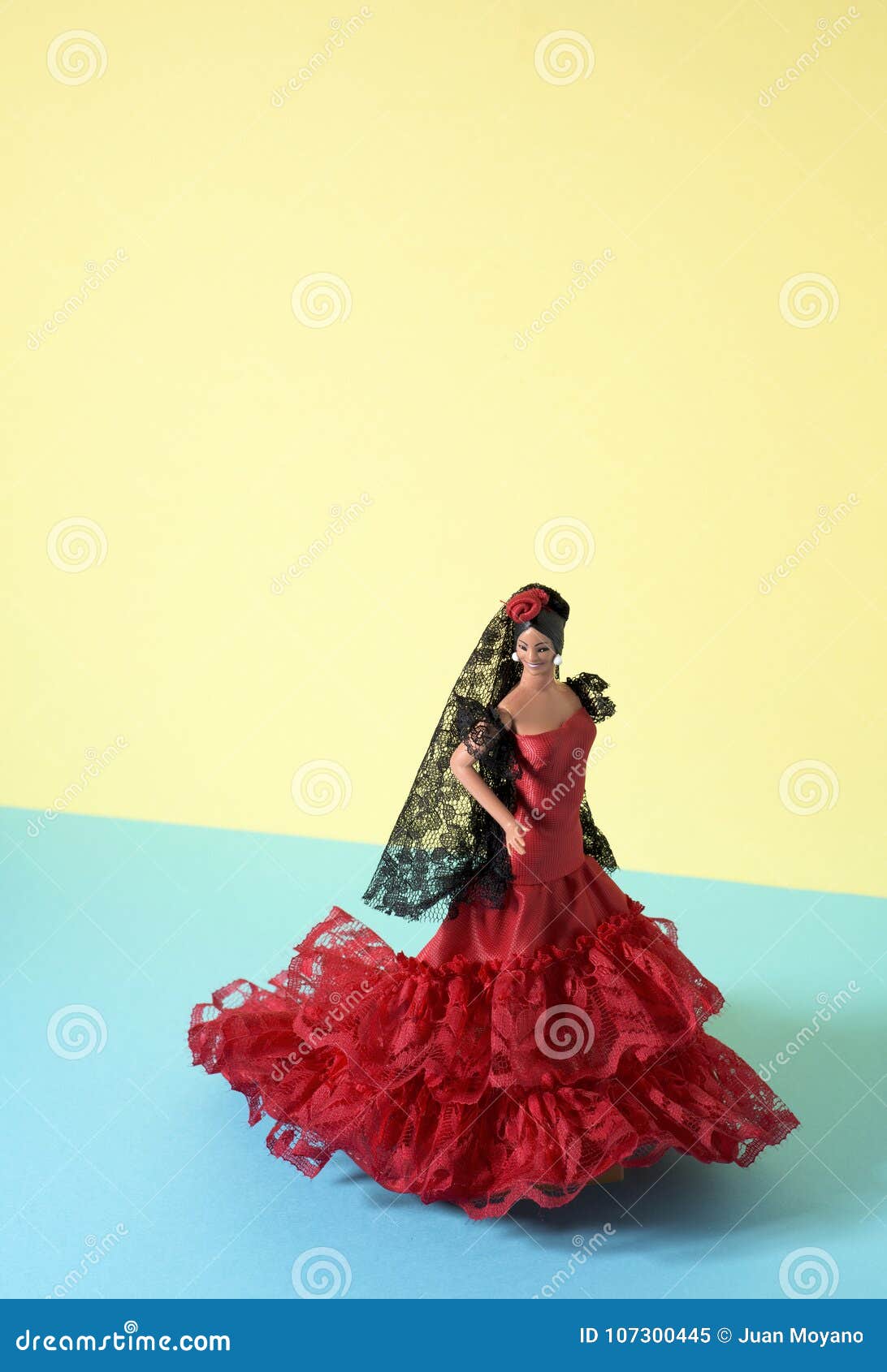 spanish doll dressed as a typical flamenco dancer