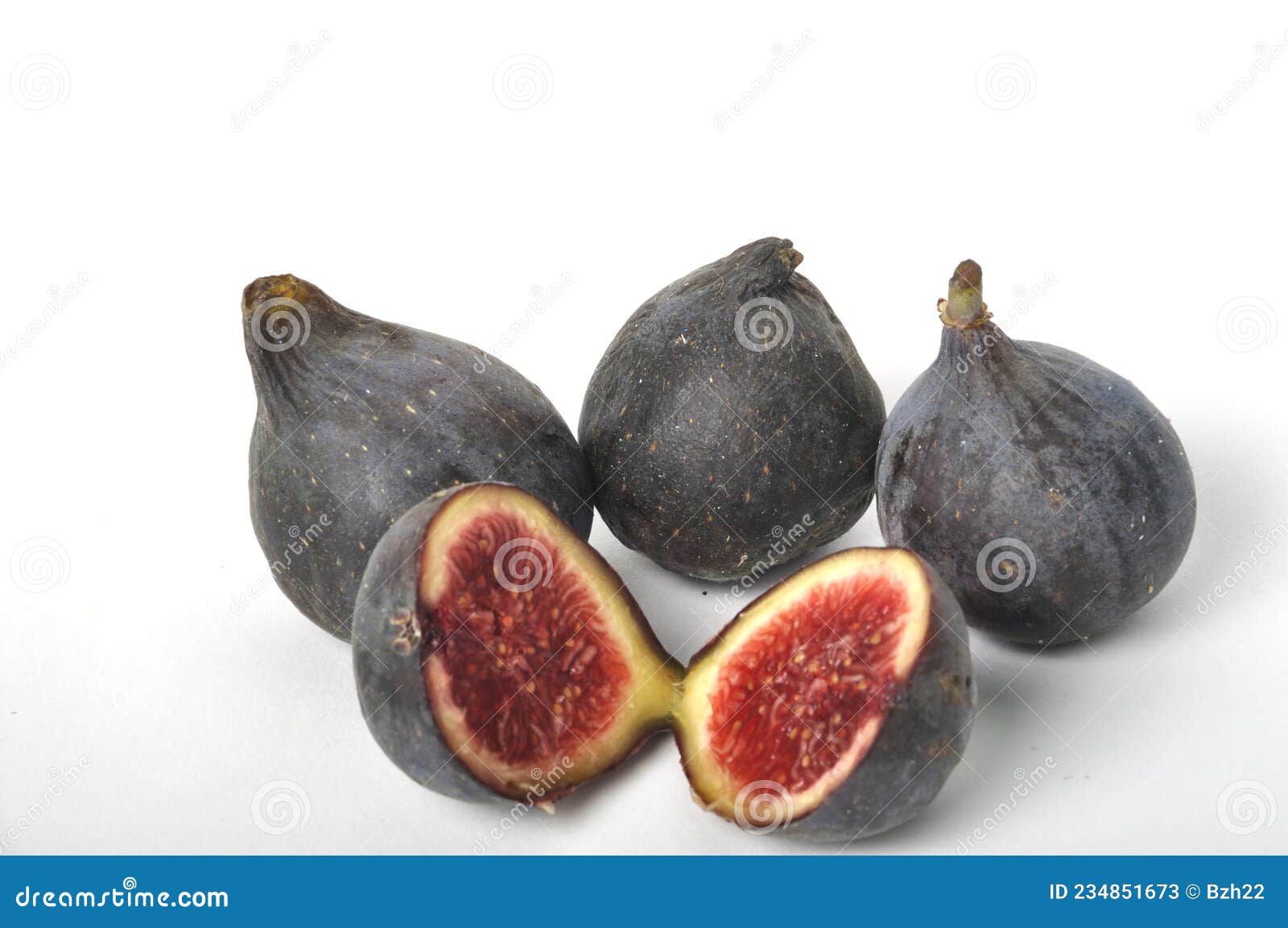 Spanish Figs on a White Background Stock Image Image of delicious
