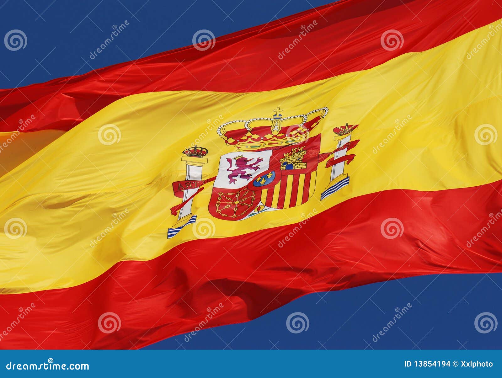 Spanish flag stock photo. Image of tourism, flag, flagpole 13854194