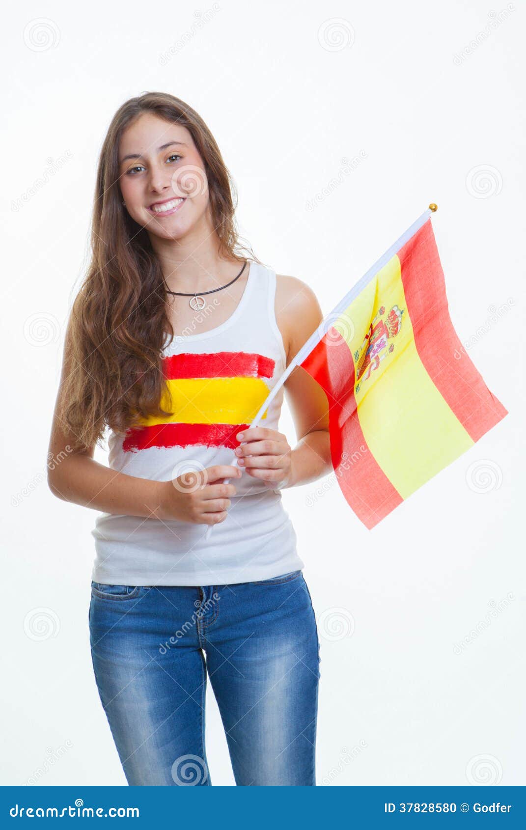 Spanish flag person stock photo. Image of event, country - 37828580