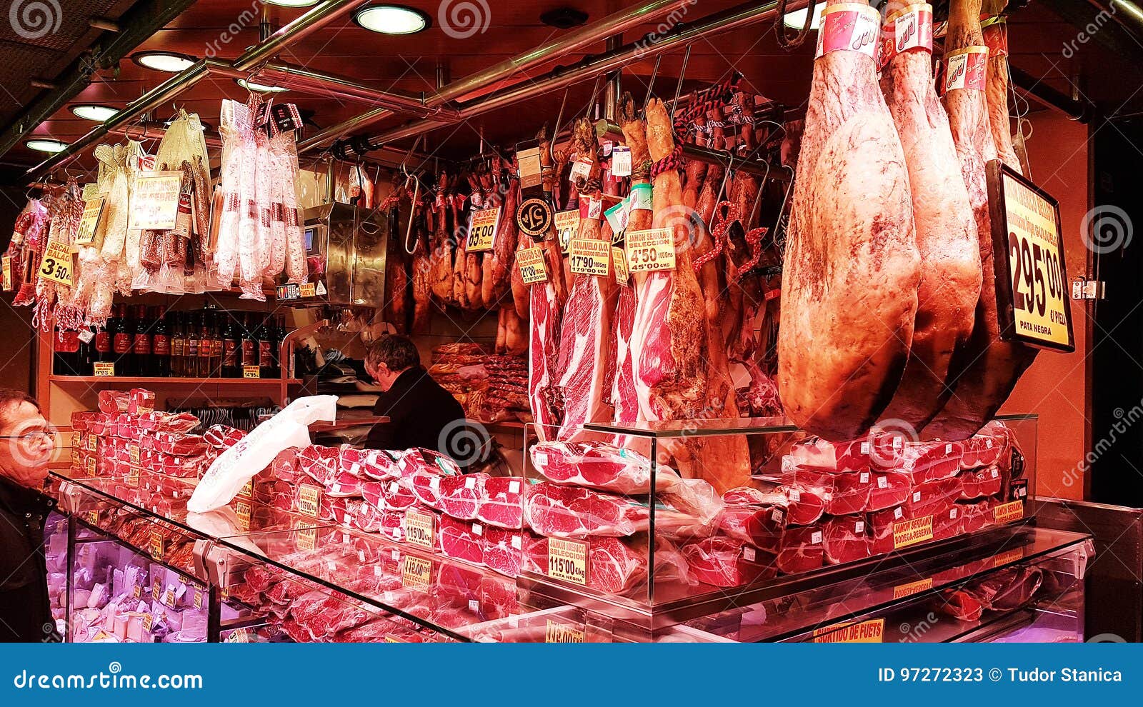 Spanish ham store editorial stock photo. Image of jamon 97272323
