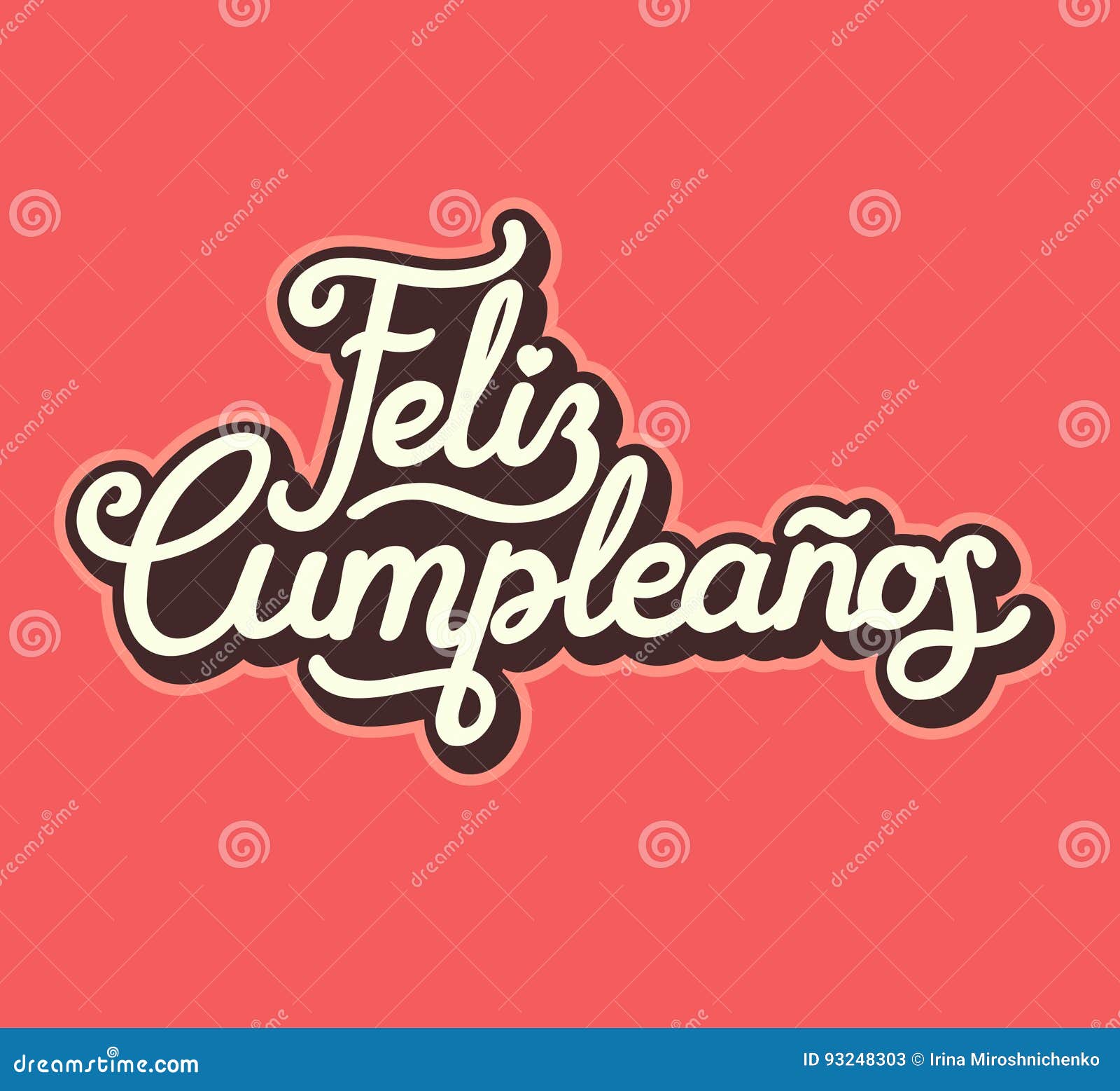 Feliz Cumpleanos, translated Happy Birthday in Spanish. Stylish