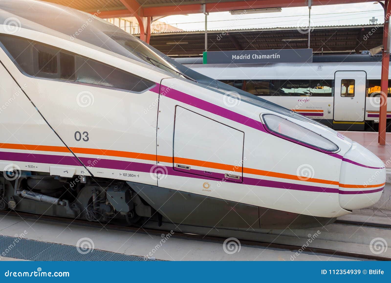 spanish highspeed train ave in chamartin station