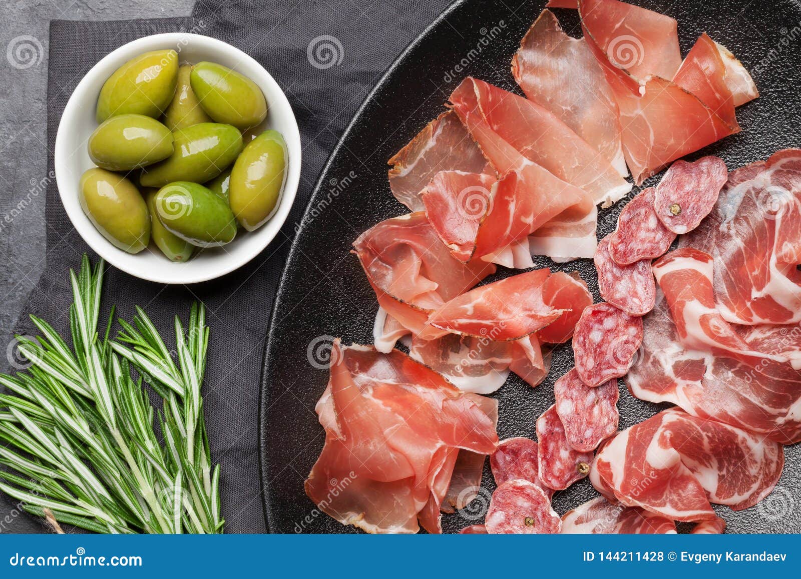 spanish jamon, prosciutto crudo ham, italian salami