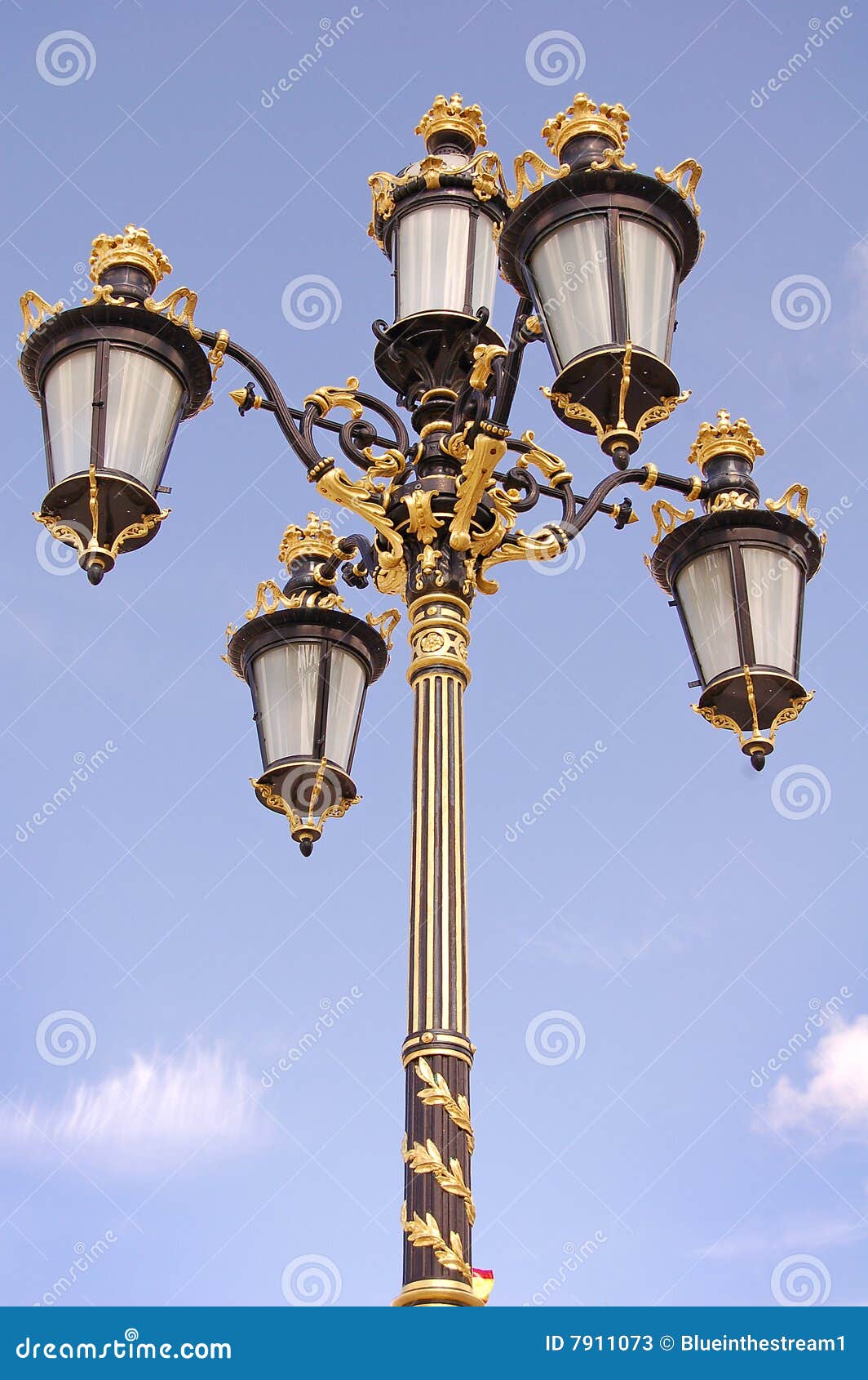 Spanish Lamp Post stock image. Image of lamppost, blue 7911073