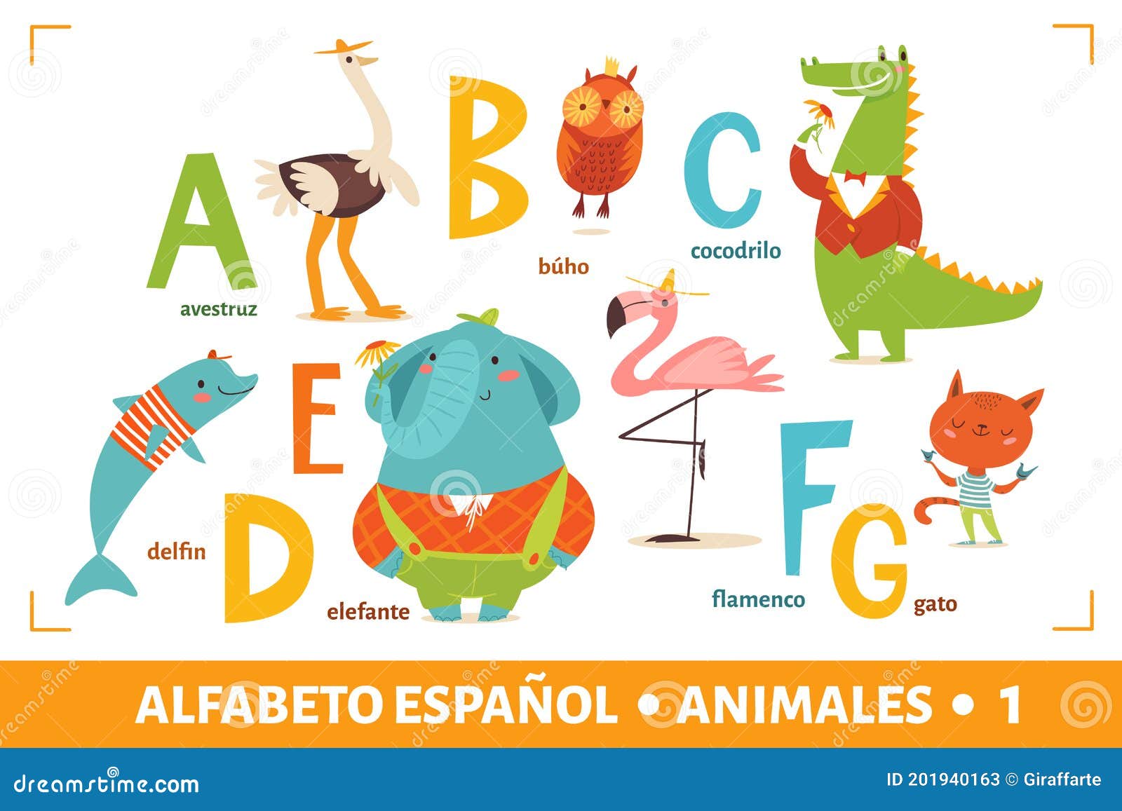 Spanish Language Alphabet Poster with Cartoon Animals Stock Vector - Illustration of rabbit, forest: 201940163 Spanish Language Alphabet Poster with Cartoon Animals Stock Vector - Illustration of rabbit, forest: 201940163