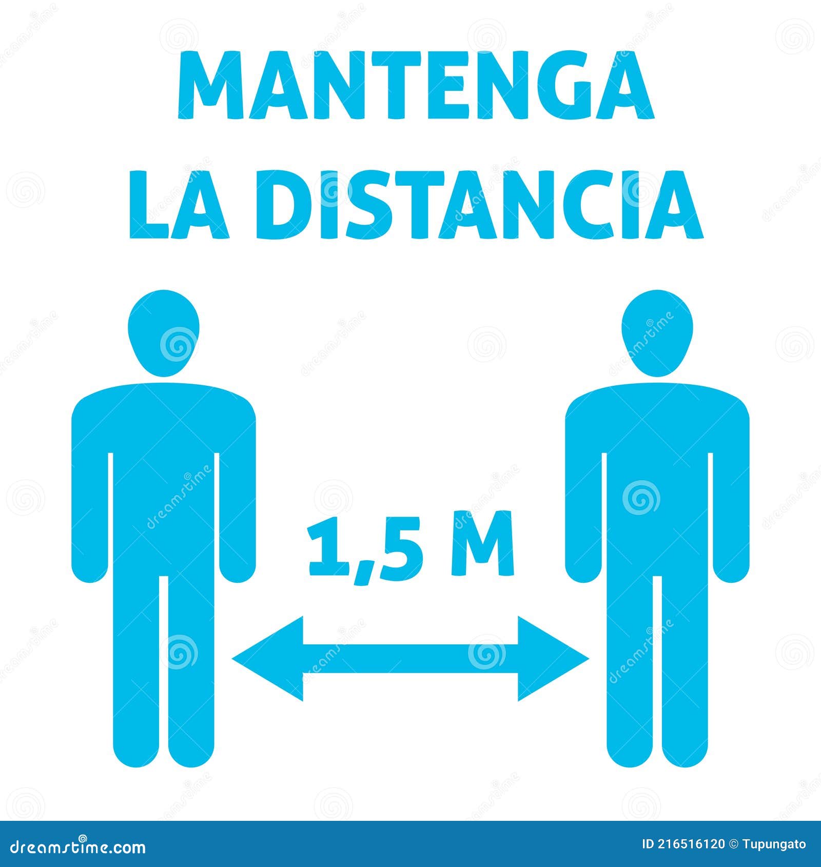 spanish language - keep distance sign