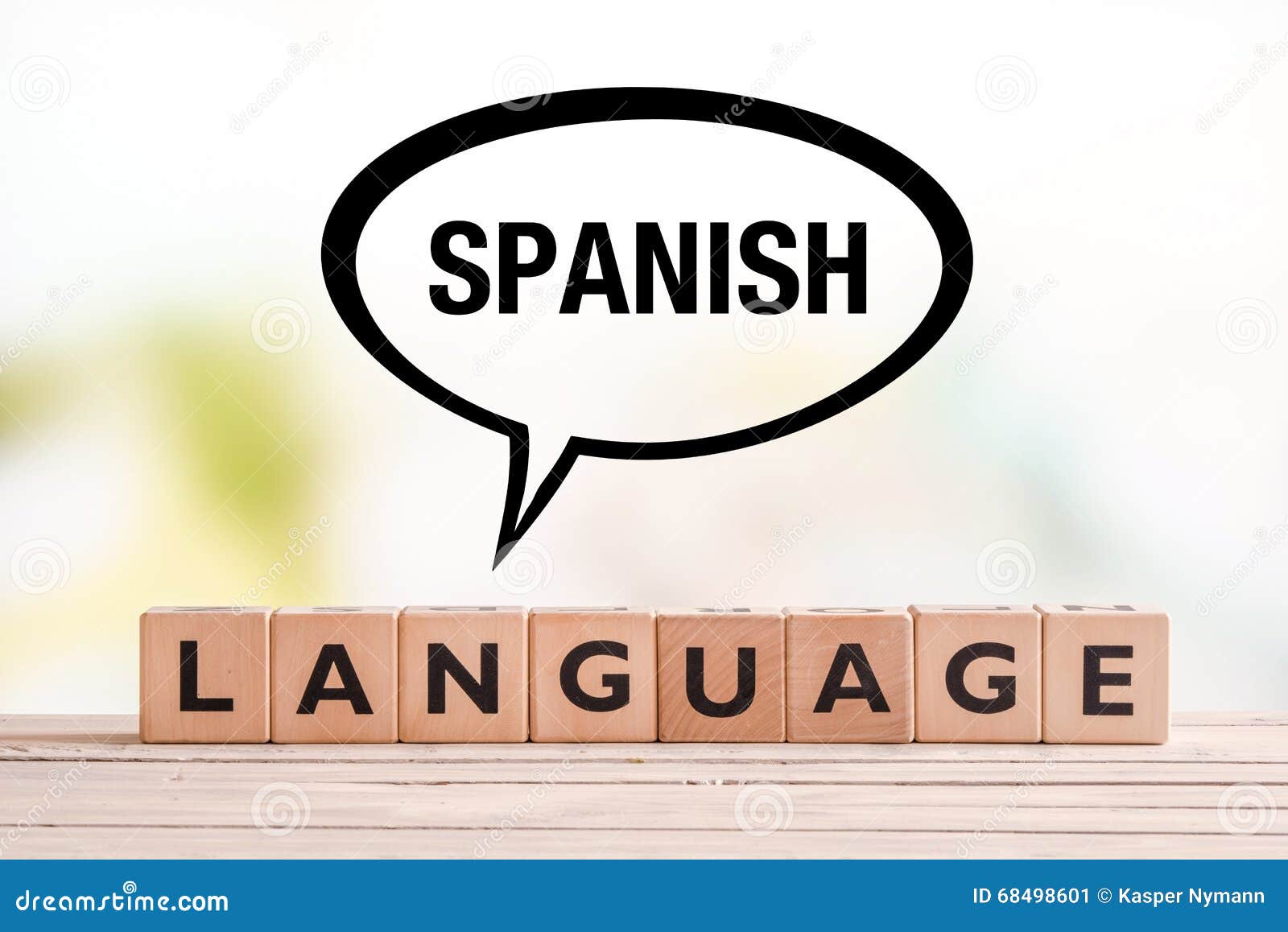 Spanish Language Lesson Sign on a Table Stock Image Image of educational, england 68498601