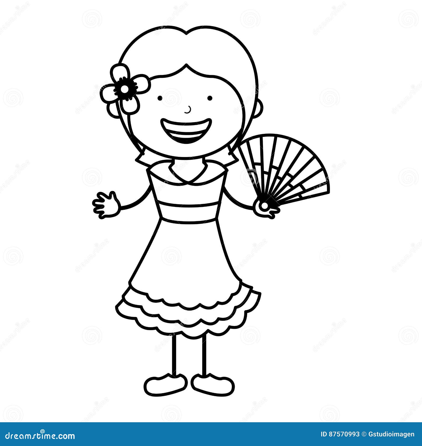Spanish Little Girl Character Vector Illustration CartoonDealer spanish-little-girl-character-vector-illustration-cartoondealer