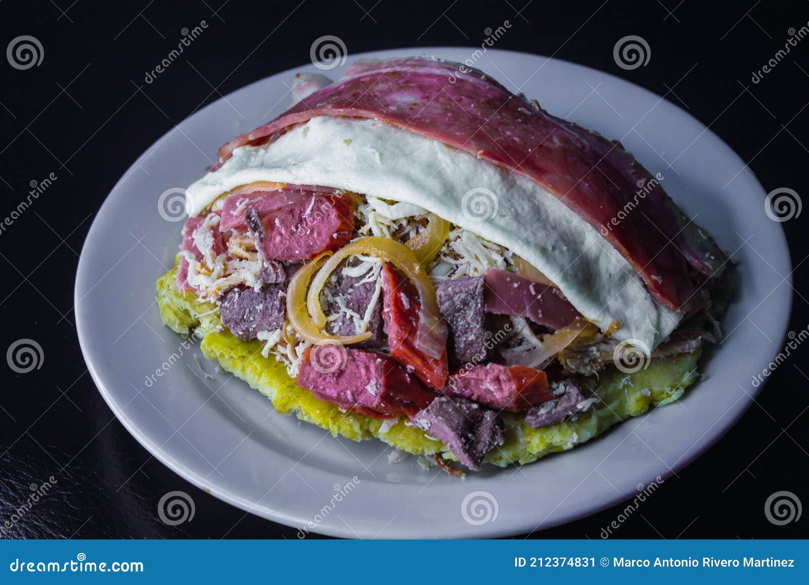Spanish Mince with Chorizo â€‹â€‹and Meat with Cheese Stock Image