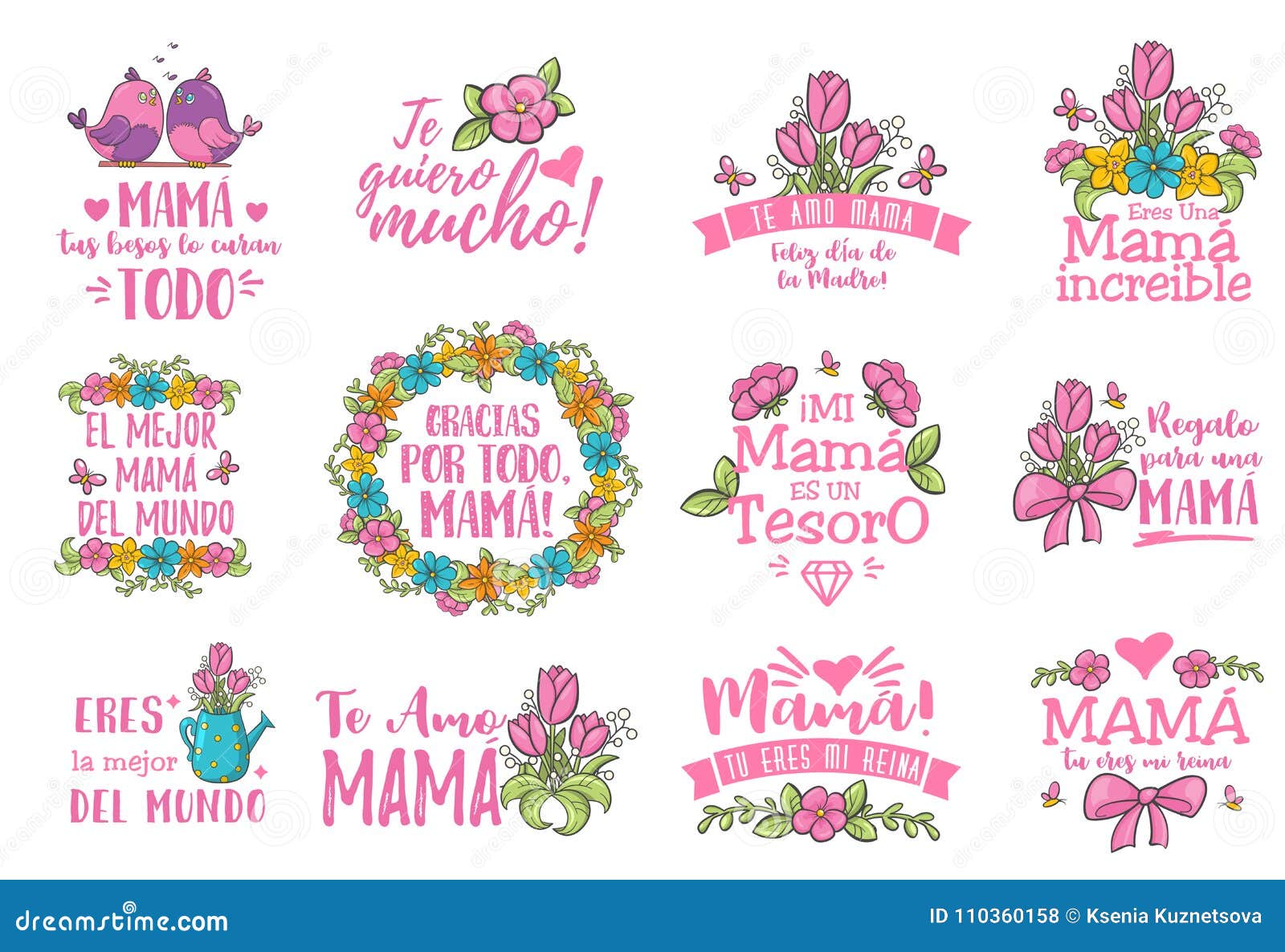 Spanish Mother Day Greeting Stock Vector Illustration Of Love Celebration Spanish Mother Day Greeting Stock Vector Illustration Of Love Celebration