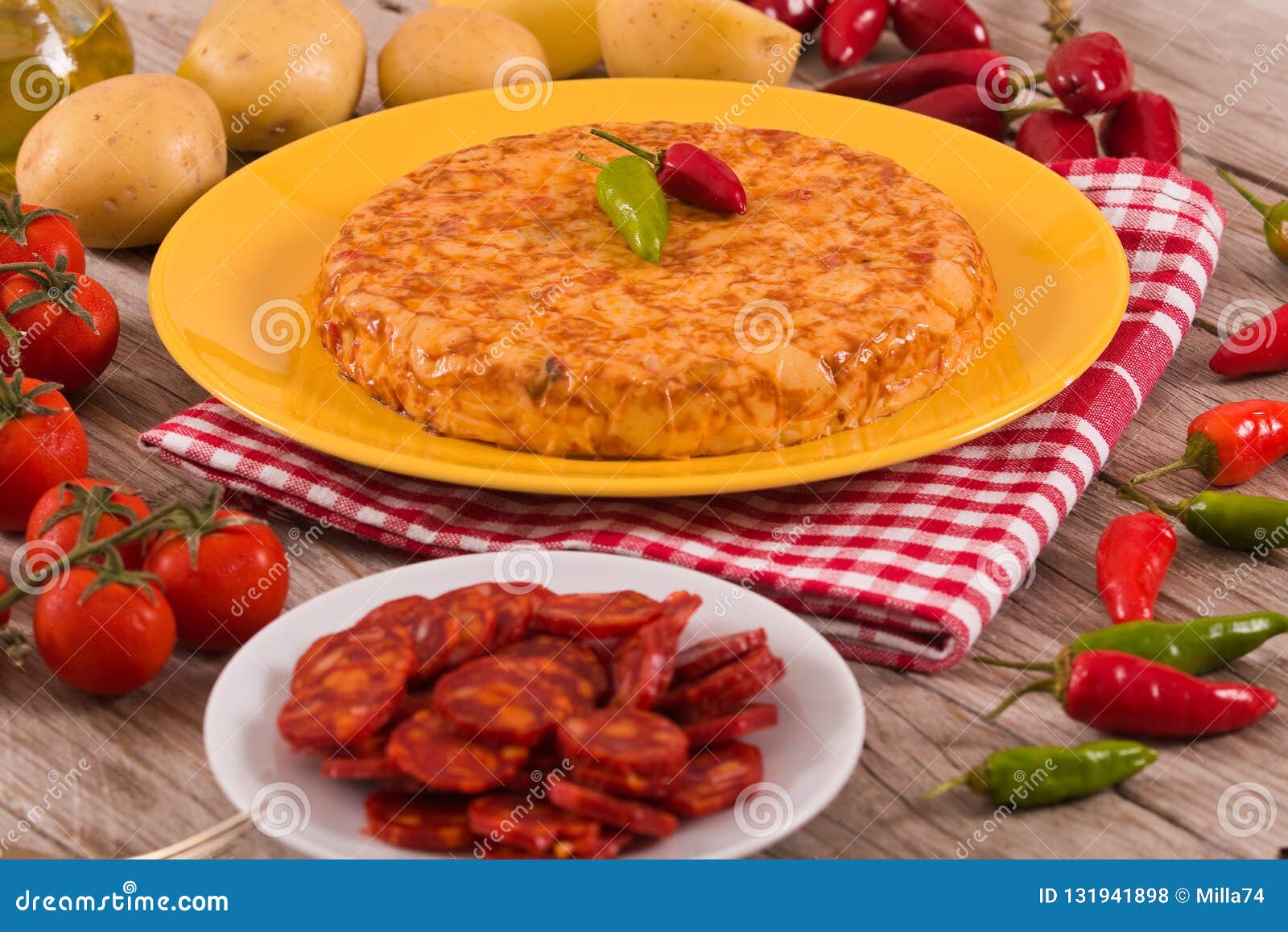Spanish omelette. stock photo. Image of pepper, frittata 131941898