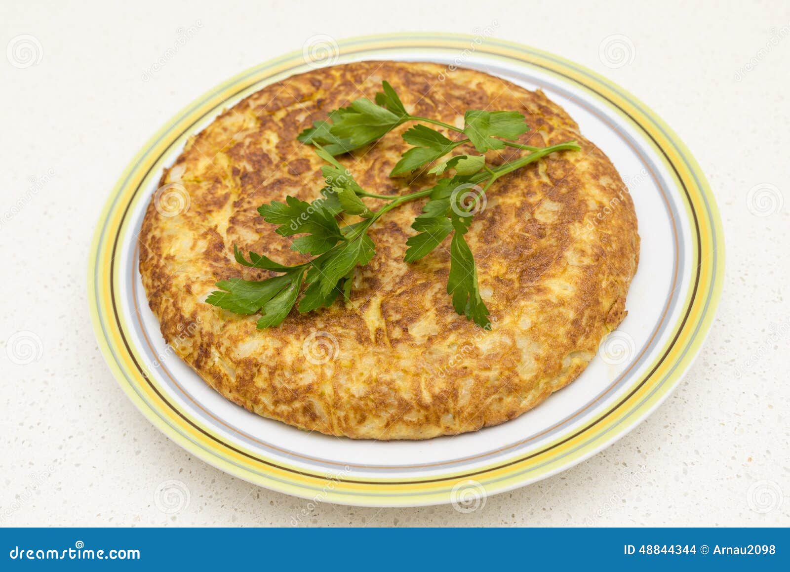 spanish omelette with parsley