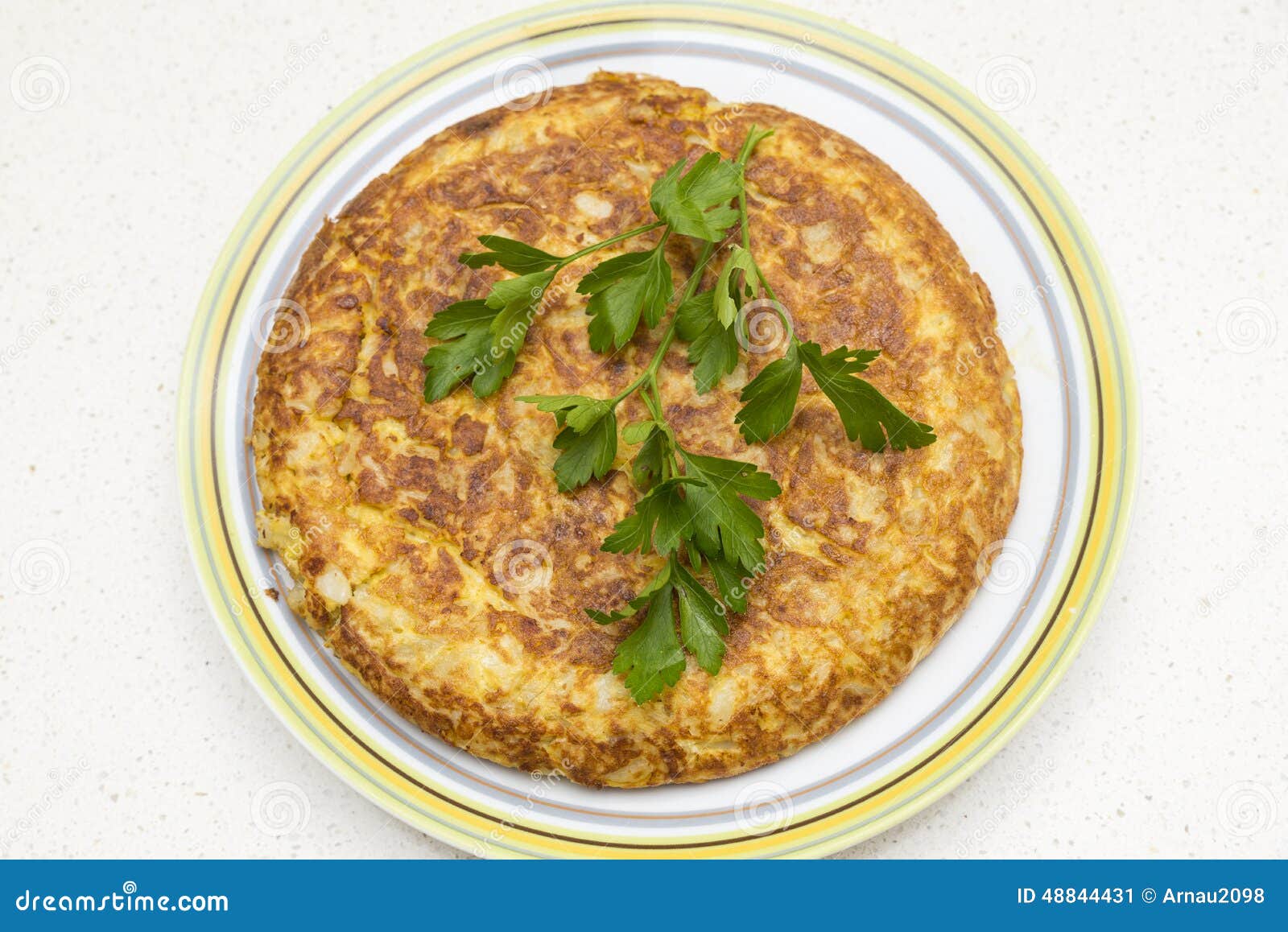 spanish omelette with parsley