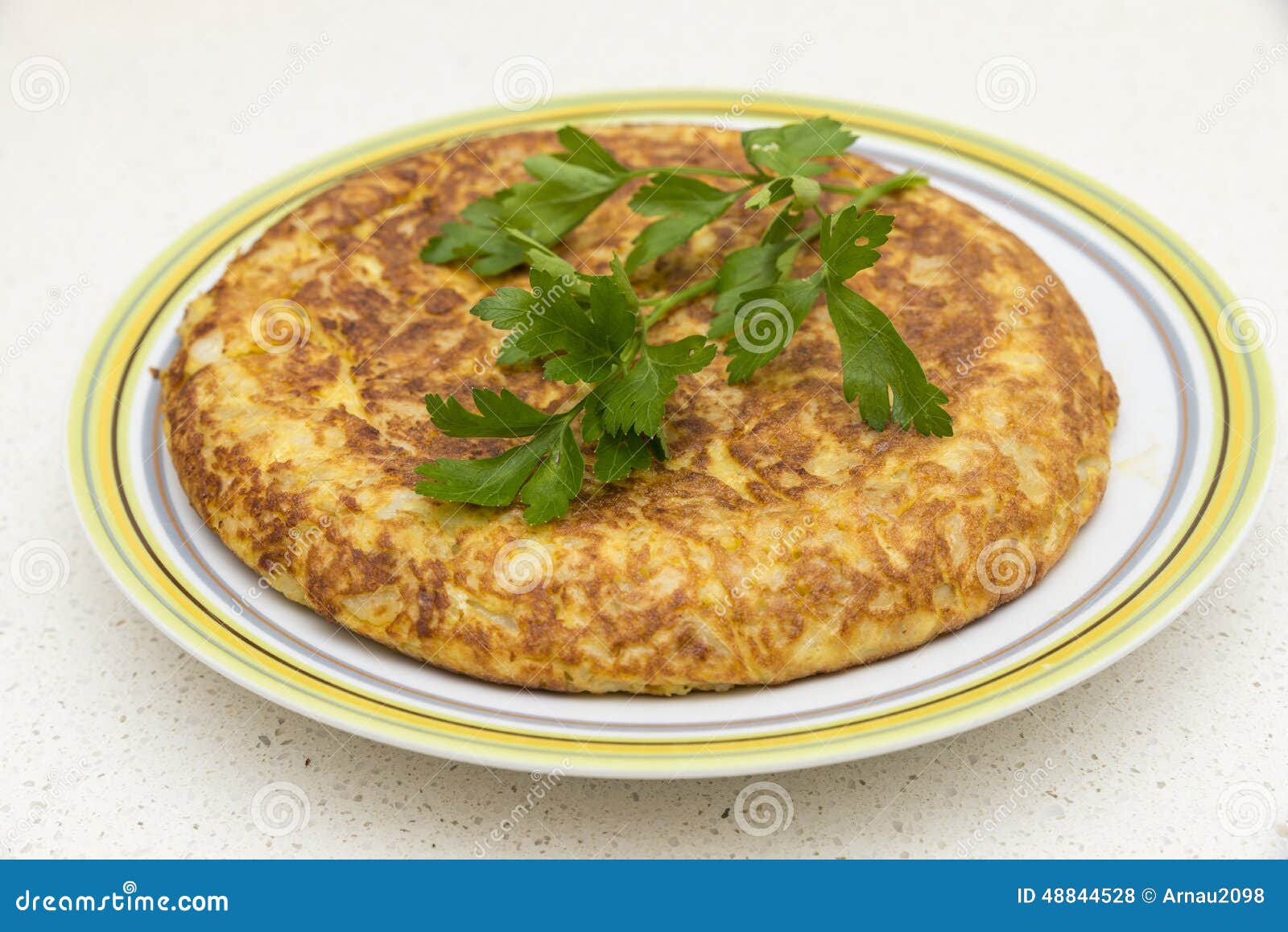 spanish omelette with parsley