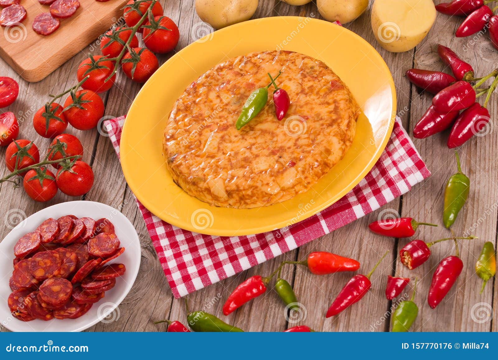 Spanish omelette. stock photo. Image of omelet, buffet 157770176