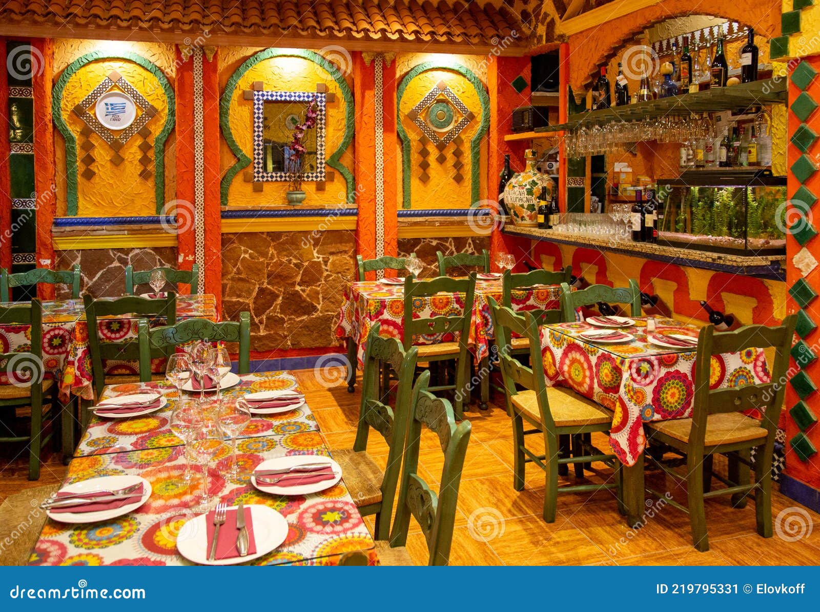 Spanish Restaurant Serving National Food in Granada Editorial Photo