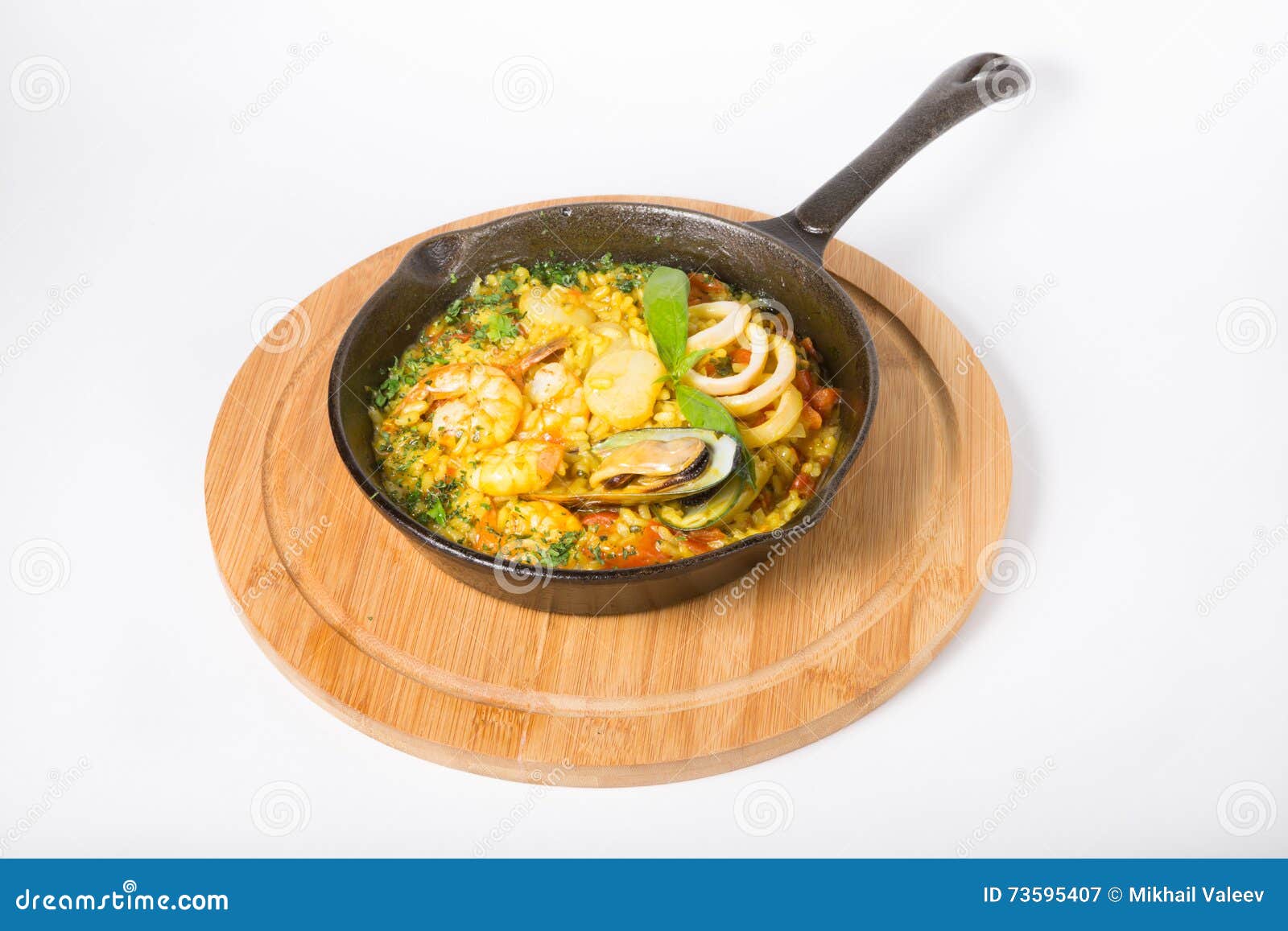 Spanish rice paella stock image. Image of cooking, healthy 73595407