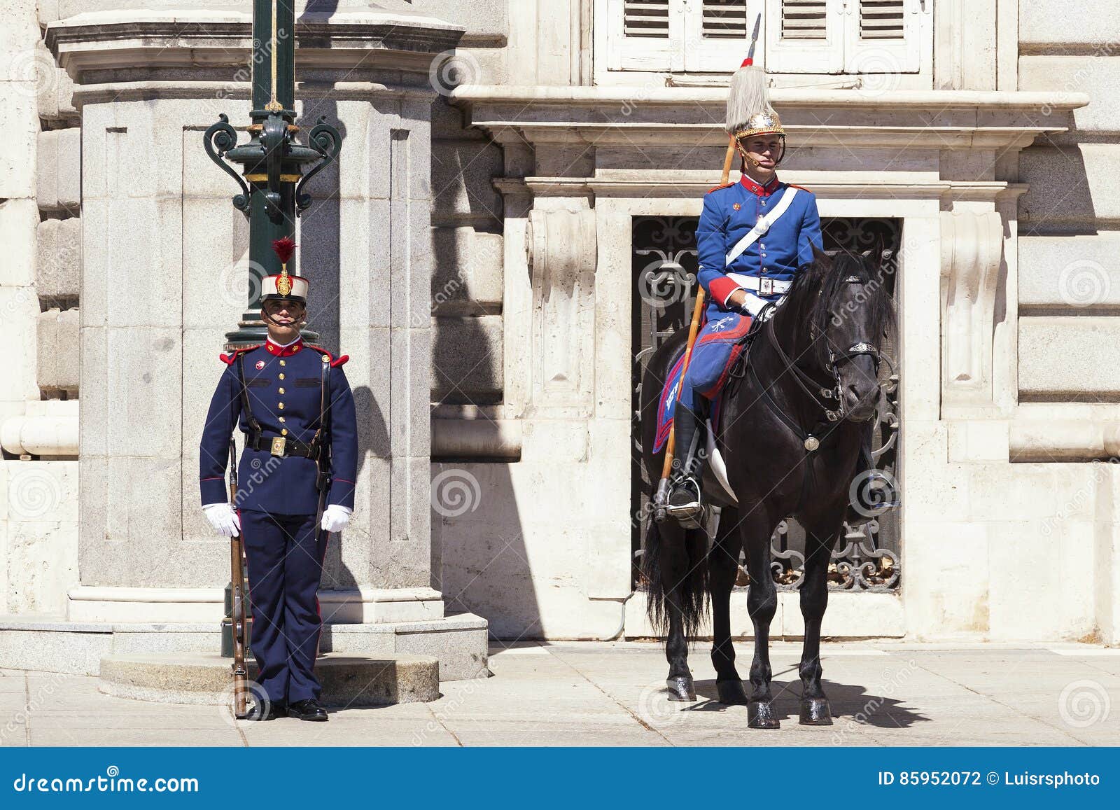 Spanish Royal Palace guard editorial photography. Image of armour