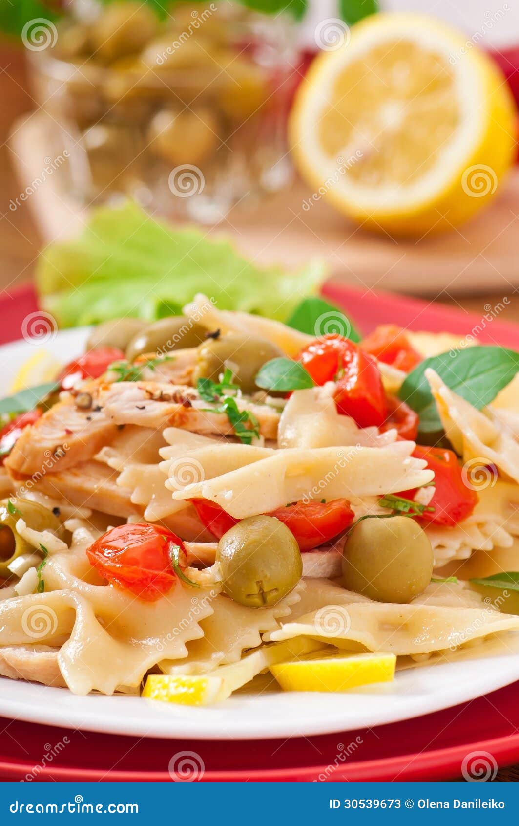 Spanish Salad with Pasta Bows Stock Image Image of gourmet, freshness