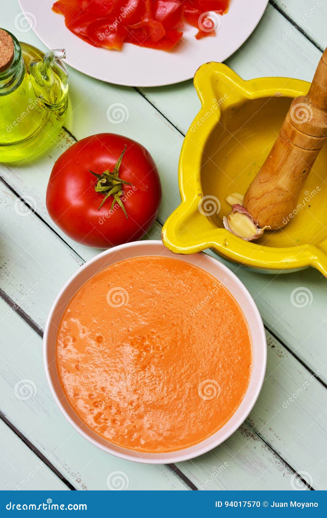 spanish salmorejo or porra, a cold tomato soup