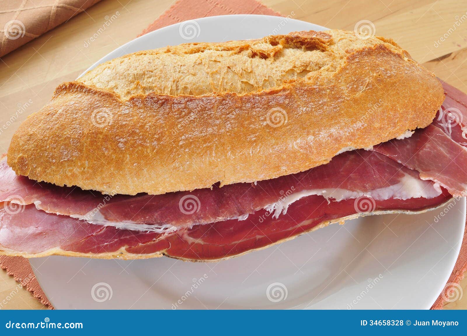 Spanish Serrano Ham Sandwich Stock Photo Image of mediterranean, cold