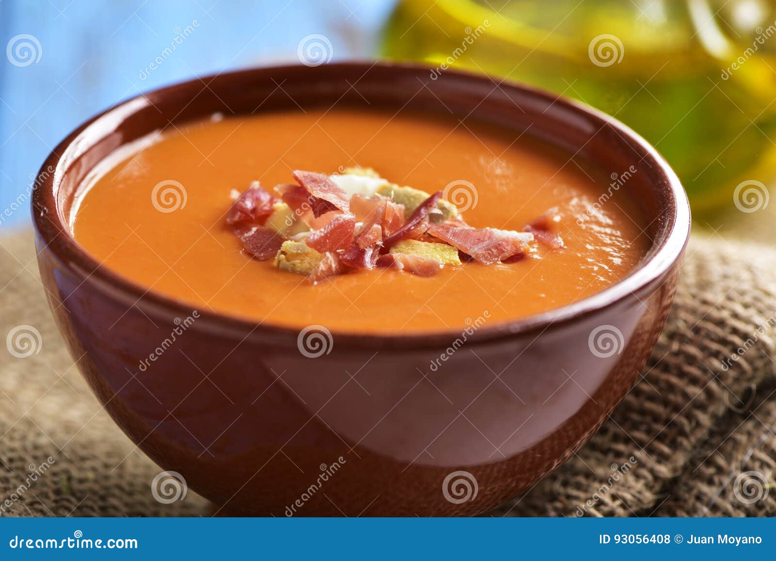 spanish slamorejo or porra, a cold tomato soup