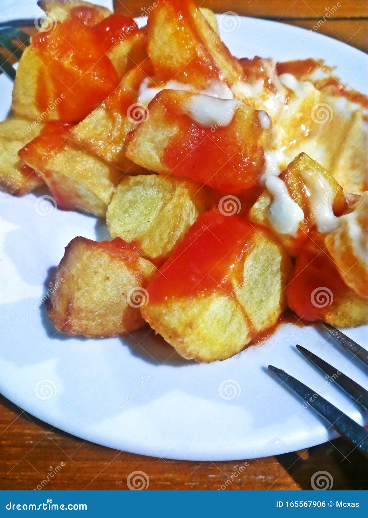Spanish Spicy Potatoes Typical Tapa Stock Photo Image of spanish