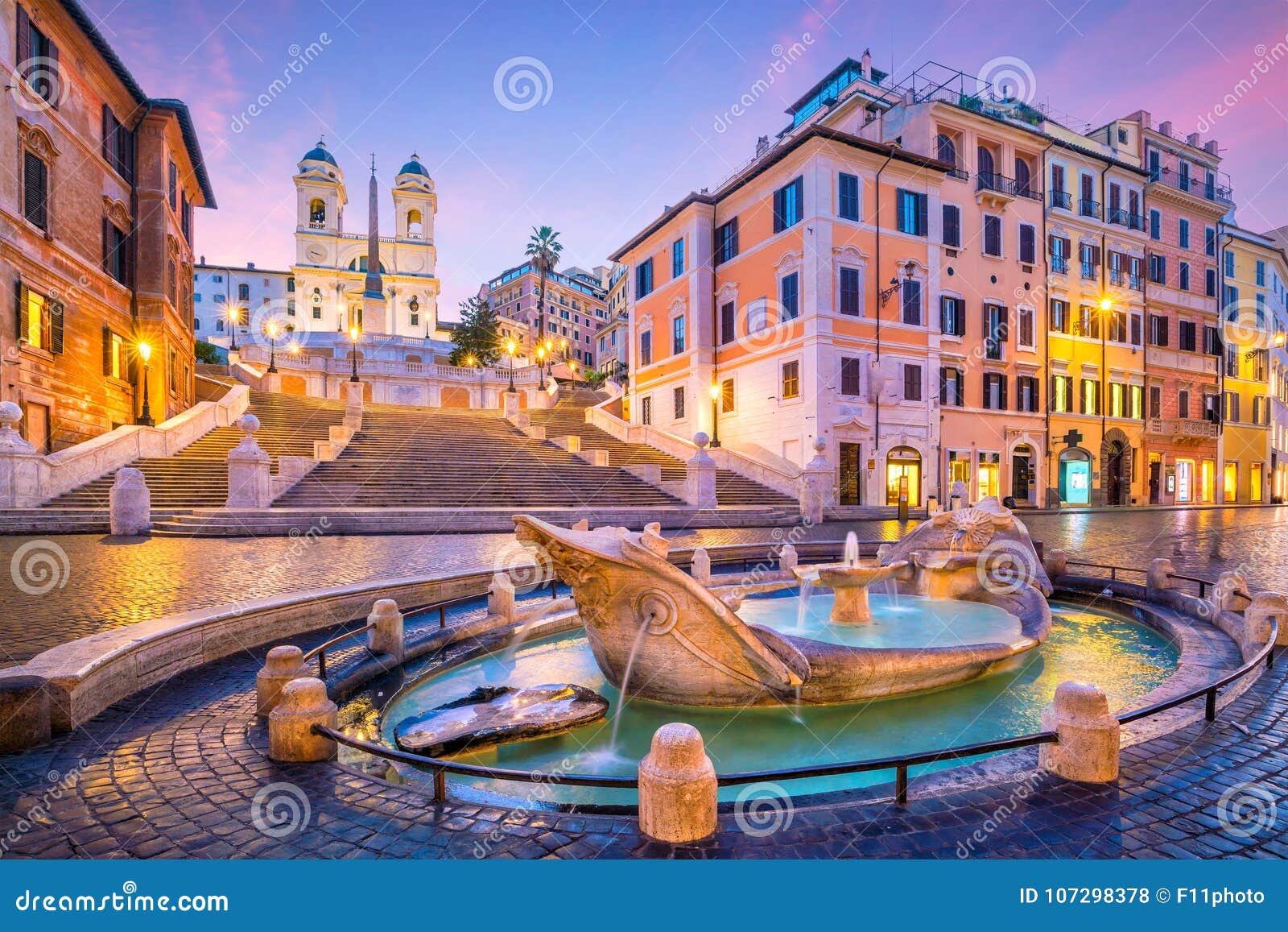 spanish steps in the morning, rome