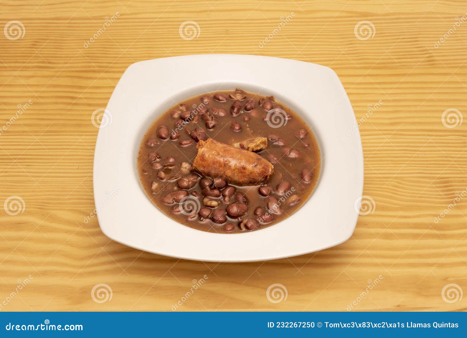 Spanish Stew of Pinto Beans from Tolosa with Chorizo and Cooked Bacon ...