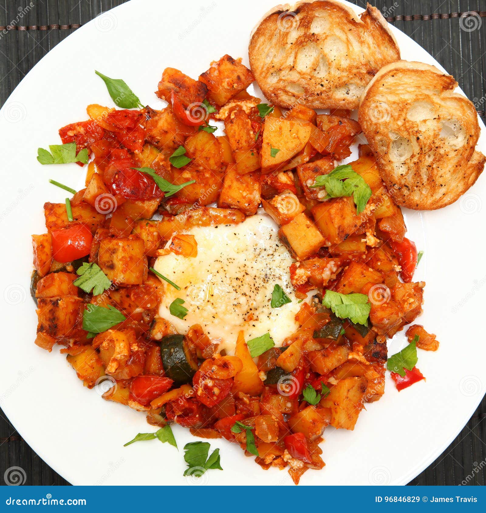 SpanishStyle Eggs stock image. Image of potato, organic 96846829