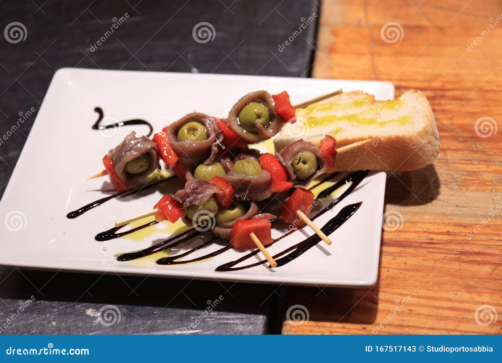 Spanish tapas on plate stock image. Image of cold, tasty 167517143