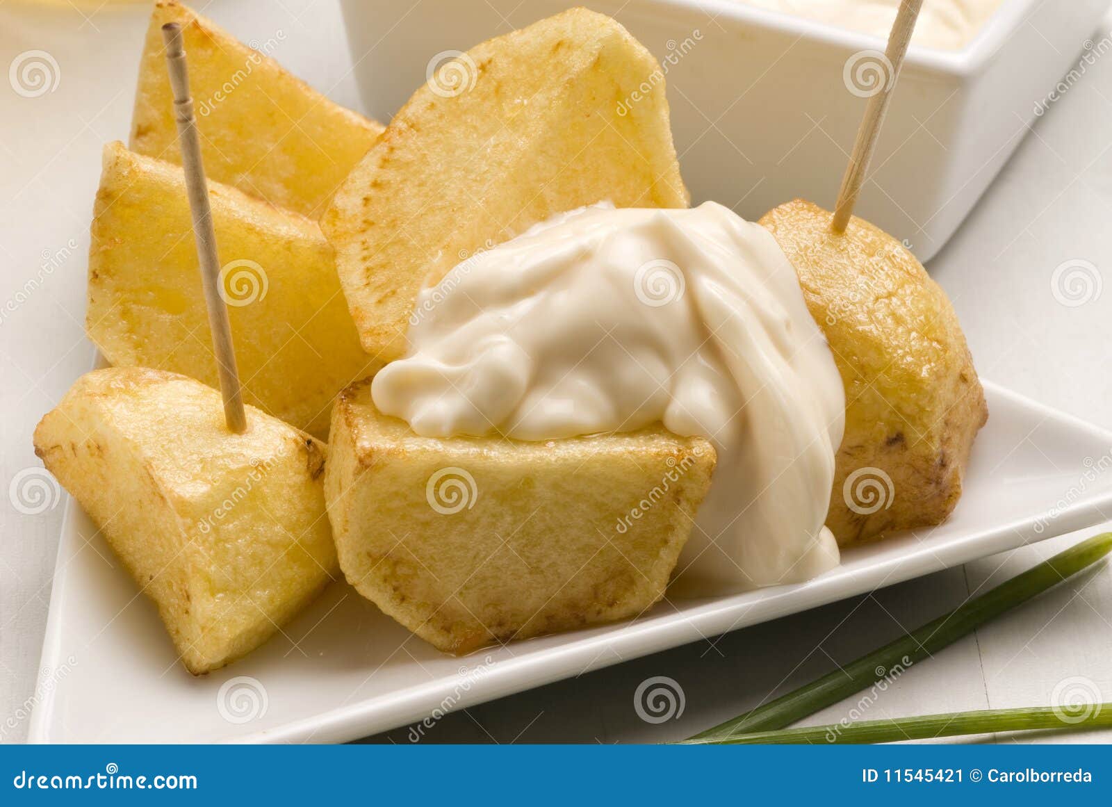 Spanish Tapas.Potatoes in Sauce. Stock Image Image of horizontal, focus 11545421