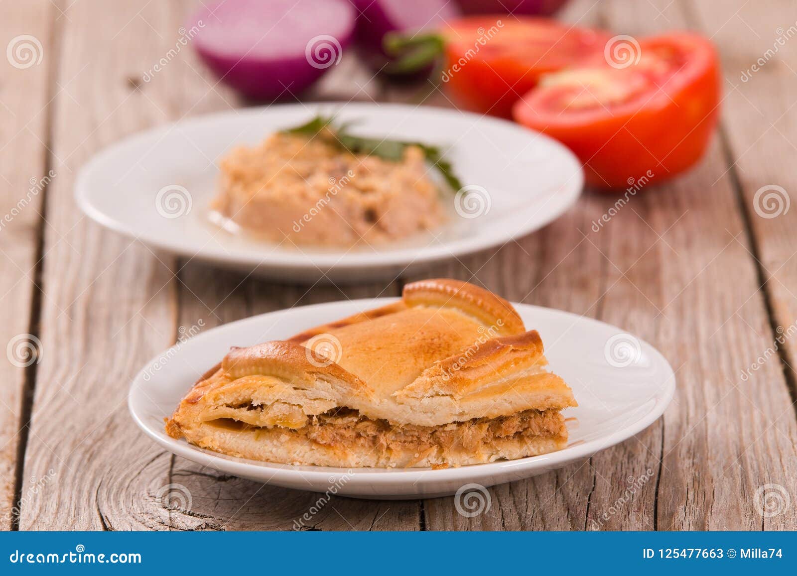 Spanish tuna pie. stock image. Image of culinary, pastry 125477663